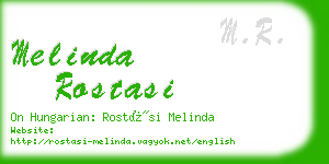 melinda rostasi business card